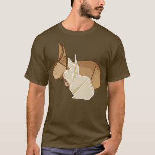 Mum and Baby Bunny Origami Paper Japanese Style Bu T-Shirt