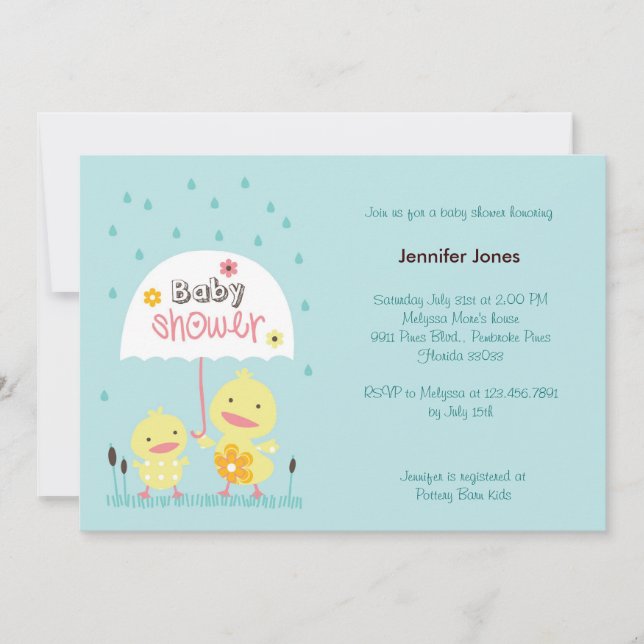 Mum and Baby Chick Invitation (Front)
