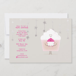 Mum and Baby Cupcake Baby Shower Invitation