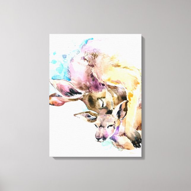 Mum and Baby Deer, Deer Family Gift,Funny Dauhgter Canvas Print (Front)