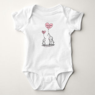 Mum and Baby Elephant Love You More Bodysuit