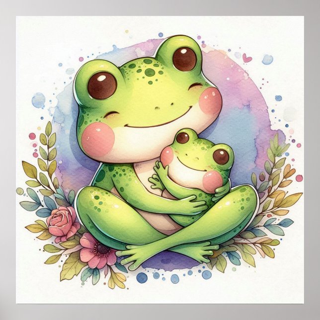 Mum and Baby Frog Poster (Front)