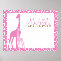 Mum and Baby Giraffe Baby Shower Welcome Sign