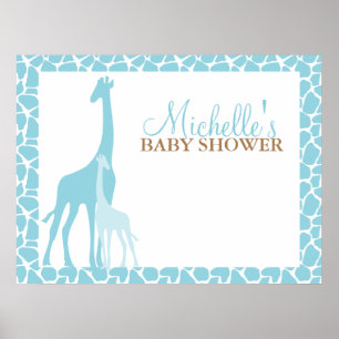 Mum and Baby Giraffe Baby Shower Welcome Sign