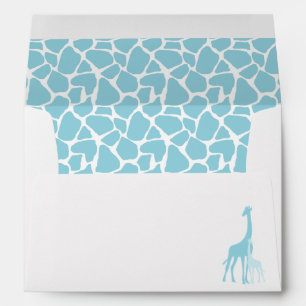 Mum and Baby Giraffe Boy Baby Shower Envelope
