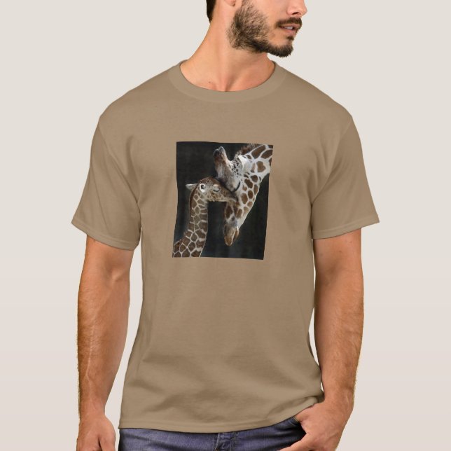 Mum and Baby Giraffe Cuddle T-Shirt (Front)