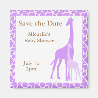 Mum and Baby Giraffe Save the Date Magnets