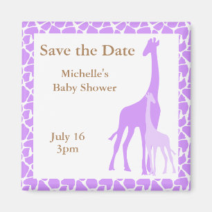 Mum and Baby Giraffe Save the Date Magnets