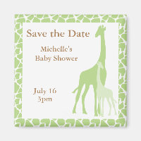 Mum and Baby Giraffe Save the Date Magnets