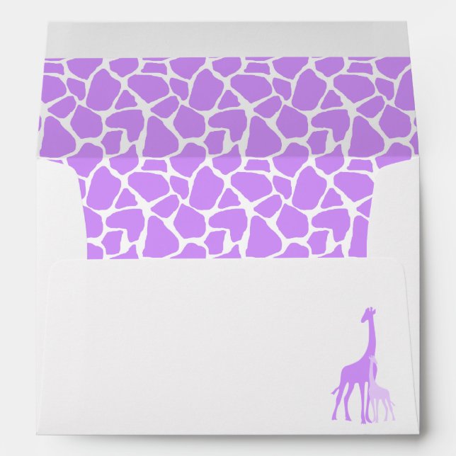 Mum and Baby Lavender Giraffes Baby Shower Envelopes (Back (Bottom))