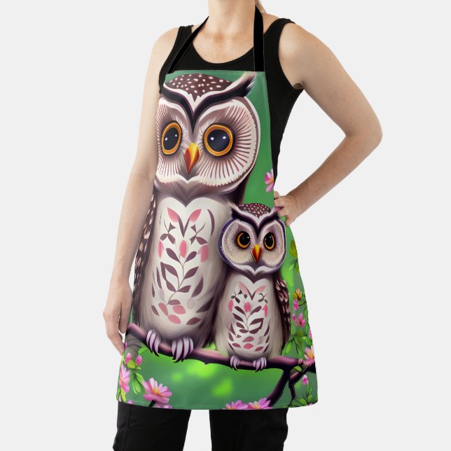 Mum and Baby Owl Apron (Insitu)