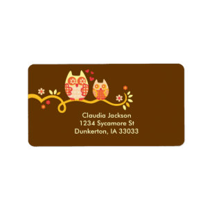 Mum and Baby Owl Custom Label