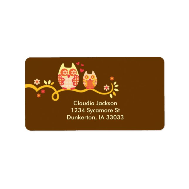 Mum and Baby Owl Custom Label (Front)