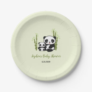 Mum and Baby Panda Bear Baby Shower Plate
