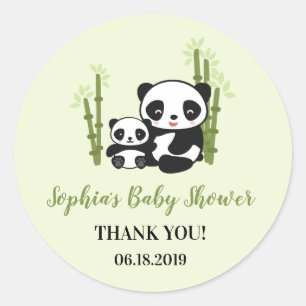 Mum and Baby Panda Bear Baby Shower Sticker