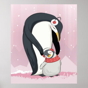 Mum And Baby Penguin   Gifts For Baby Poster