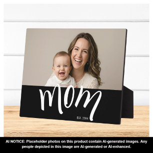 Mum and Baby Photo Custom Year Established  Plaque