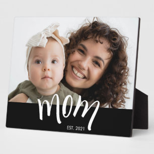 Mum and Baby Photo Custom Year Established Plaque