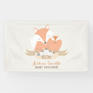 Mum and Baby Red Fox Baby Shower Banner
