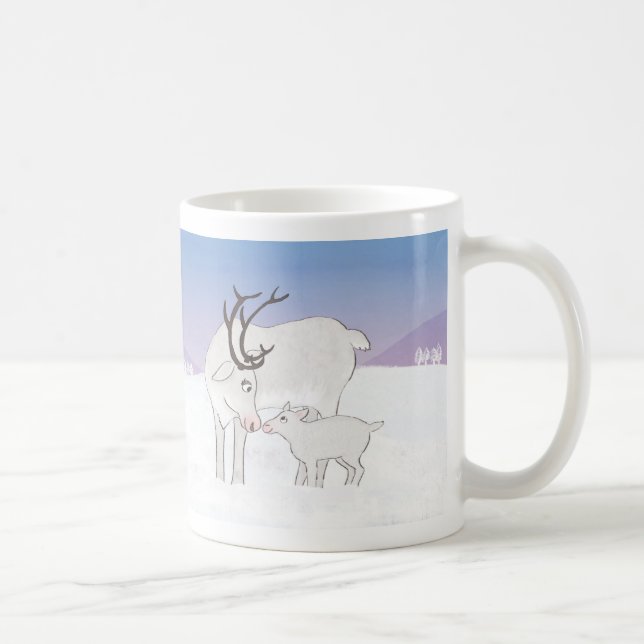 Mum and baby reindeer Christmas mug (Right)