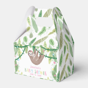 Mum and baby sloth girl baby shower favour box