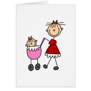Mum And Baby Stick Figure Card