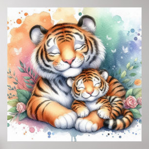 Mum and Baby Tiger  Poster