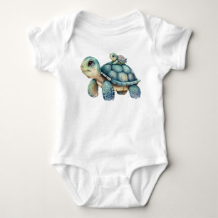 Mum And Baby Turtle Cute Sea Turtle Bodysuit