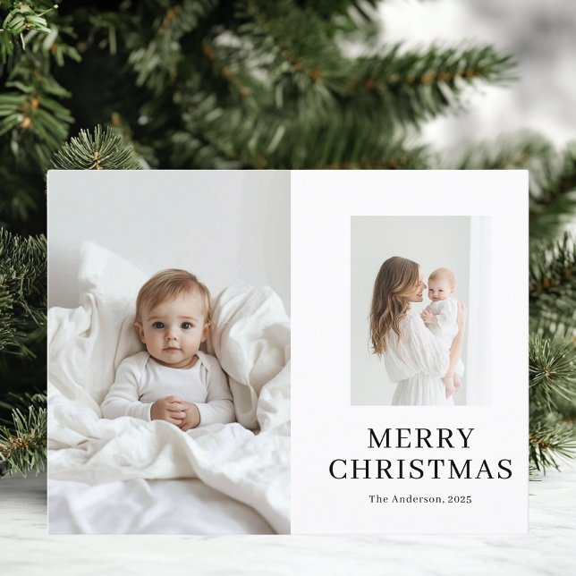Mum and Baby Two Photo Christmas Postcard (Creator Uploaded)