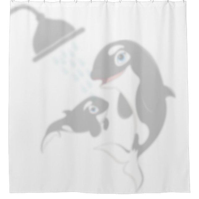 Mum And Baby Whales Shadow Buddies in Shower Shower Curtain (Front)