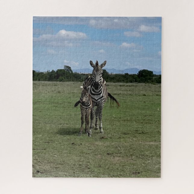 Mum and Baby Zebra Kenya Jigsaw Puzzle (Vertical)