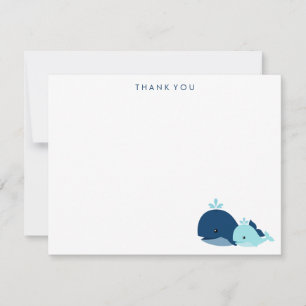 Mum and Blue Baby Whale Thank You Cards