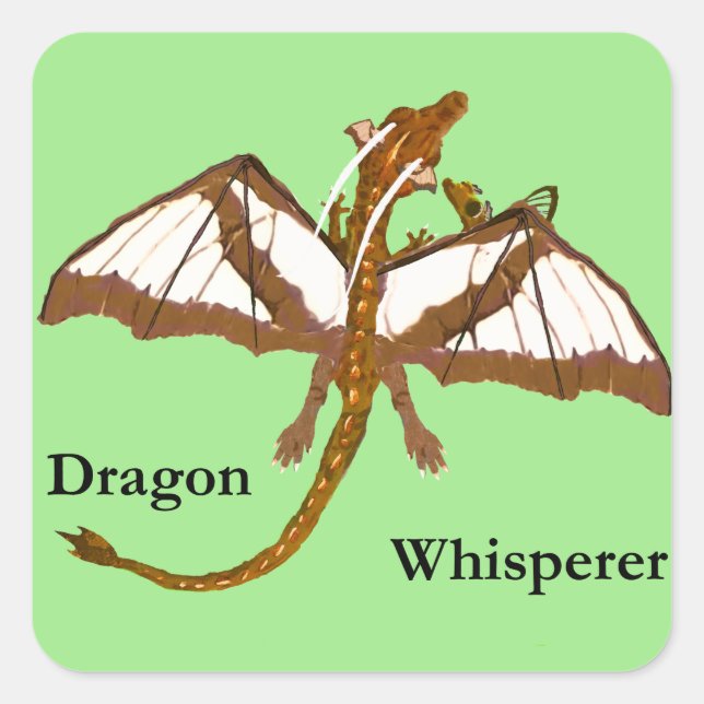 Mum and Child Dragons Square Sticker (Front)