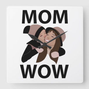 Mum and Child Mum Square Wall Clock