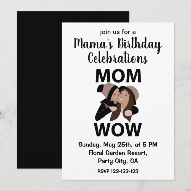 Mum and Child Mum's Birthday Invitation (Front/Back)