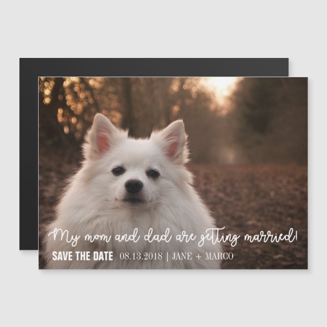 Mum And Dad Are Getting Married Pet Save The Date Magnetic Invitation (Front/Back)