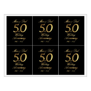 Mum and Dad Golden Wedding Anniversary 50th Wine Label