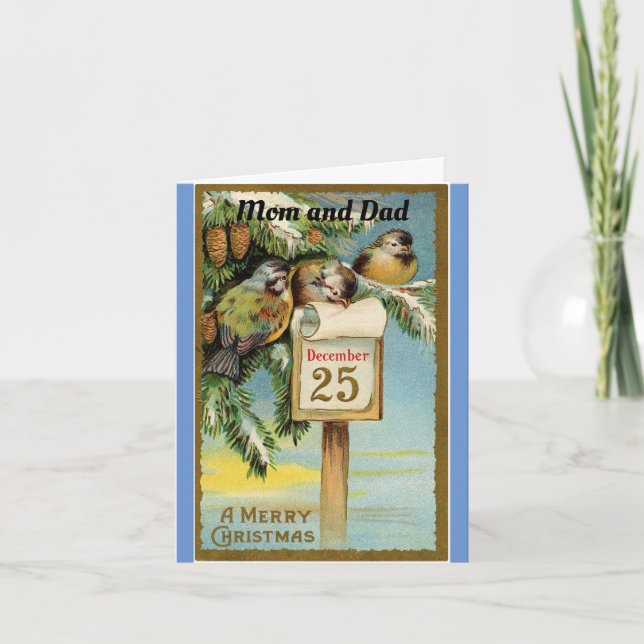 Mum And Dad Holiday Christmas Card (Front)