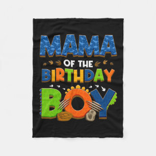 Mum And Dad Mama Birthday Boy Dinosaur Family Part Fleece Blanket