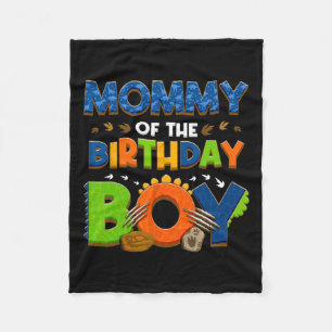 Mum And Dad Mummy Birthday Boy Dinosaur Family Par Fleece Blanket