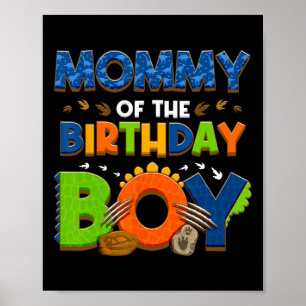 Mum And Dad Mummy Birthday Boy Dinosaur Family Par Poster
