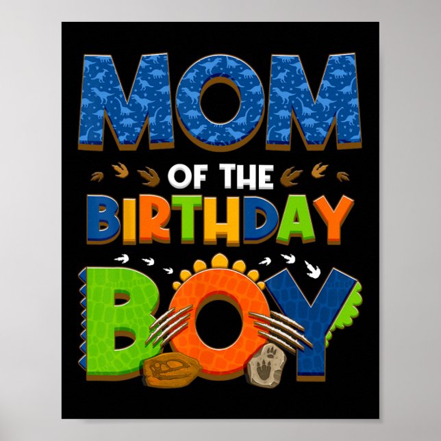 Mum And Dad Of The Birthday Boy Dinosaur Family Pa Poster (Front)
