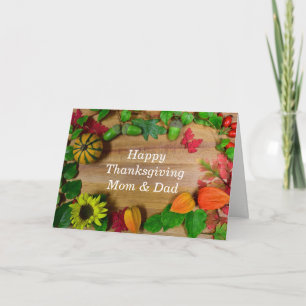 Mum And Dad Thanksgiving Day Holiday Card
