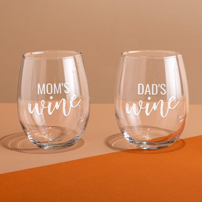 Mum and Dads Stemless Wine Glass (Creator Uploaded)