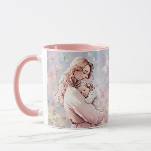 Mum and Daughter Pink Mug (Left)