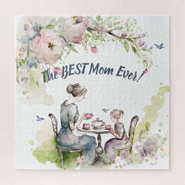 Mum and Daughter Tea Party Jigsaw Puzzle (Vertical)