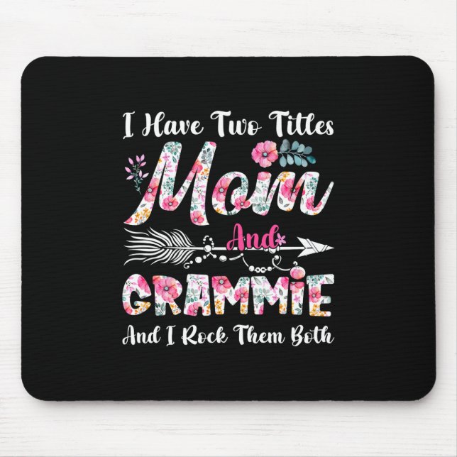 Mum And Grammie Cute Flowers Birthday Mouse Mat (Front)
