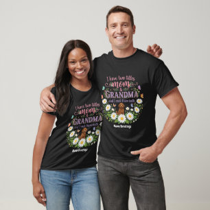 Mum and Grandma Two Titles Floral Dog Daisy Design T-Shirt