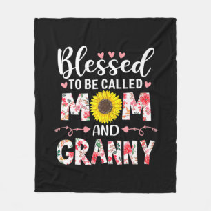 Mum And Granny Floral Birthday Fleece Blanket
