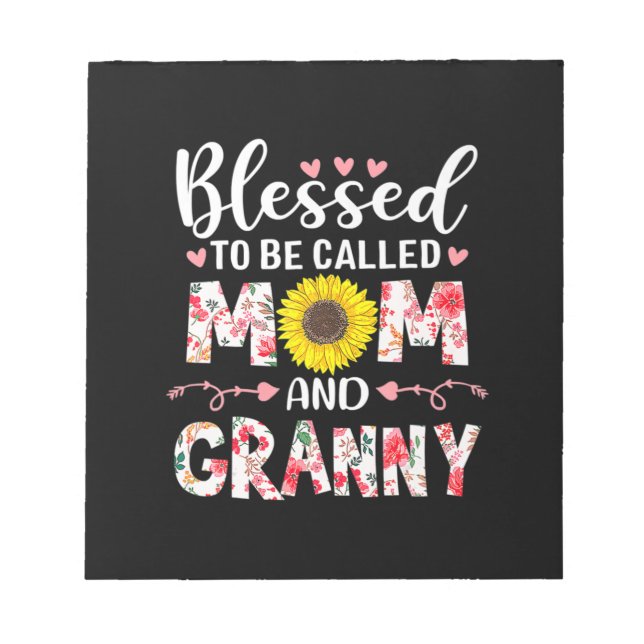 Mum And Granny Floral Birthday Notepad (Front)